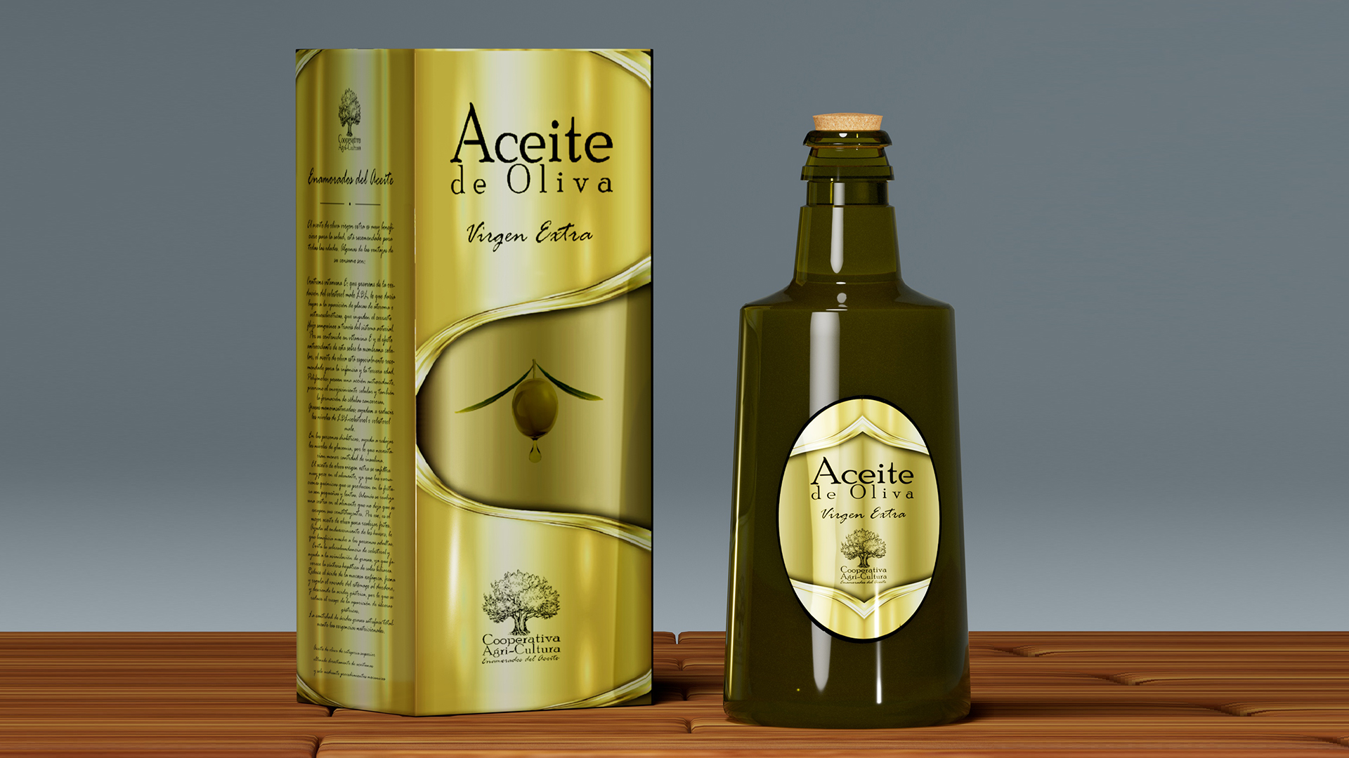 Mockup Packaging Aceite de Oliva